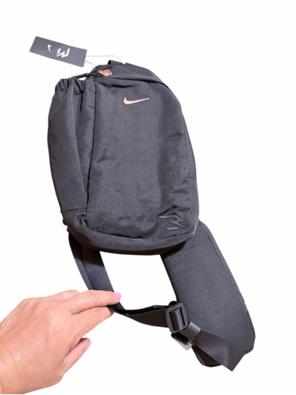 Women's Nike Black Crossbody Bag One Size with Gold Accents - Picture 5 of 8